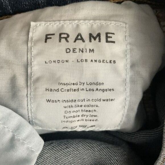 Frame Le Crop Flare Blue Super High Denim Jeans Women Size 26 (Worn 1X) - Picture 4 of 14